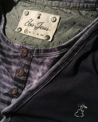 Camiseta Top Elvis Jesus Prince Kensington Azul Marino Tejida Gráfica Talla Pequeña Foto 1 de 4