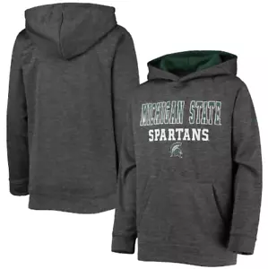 *NWT* MICHIGAN STATE SPARTANS Colosseum Gray/Green NCAA Pullover Hoodie (M) - Picture 1 of 10
