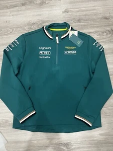 Hugo Boss Aston Martin F1 Official Team Half Zip Green Mid Layer - size L - Picture 1 of 6