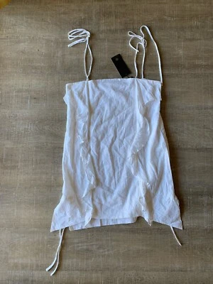 Vix Paula Hermanny Swim Cover up Dress women M White resort wear cotton NEW $188 - Image 1 of 4