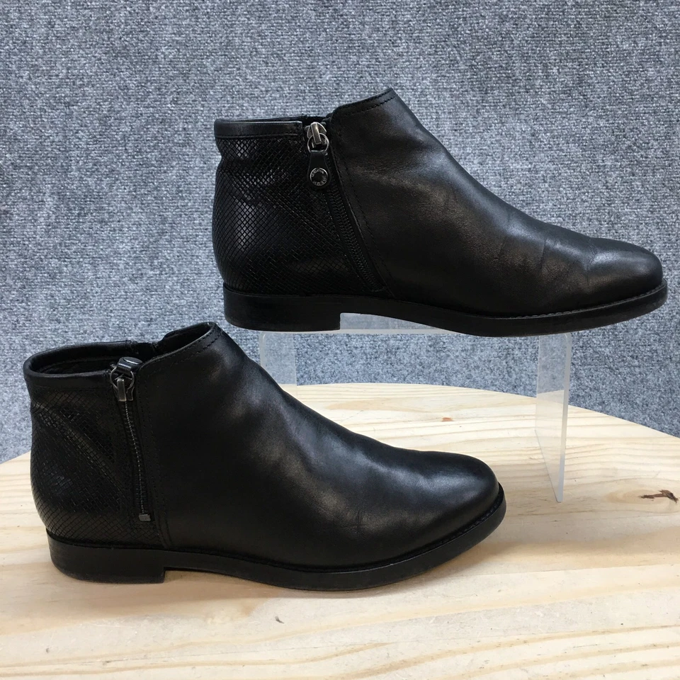 Geox Botines Mujer 38.5 Negro Promethea 20 Puntera Almendra Cremallera Informal Cuero Foto 1 de 4