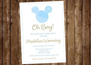 Mickey Mouse Baby Shower Invitation, Mickey Baby, Baby Shower, Boy, Invitation - Picture 1 of 1