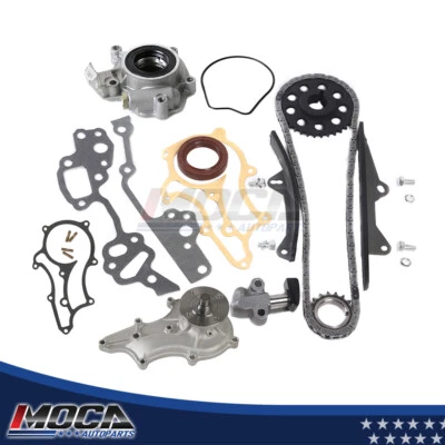 Kit de cadena de distribución 2 guías metálicas bomba de agua de aceite para camioneta Toyota 4Runner 85-95 Foto 1 de 4