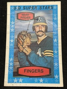 1975 Kellogg's 3-D Super Stars Rollie Fingers #55 - Poor/Fair Condition