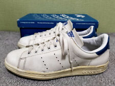adidas STANSMITH 80s Vintage Sneakers White Blue US8.5 Men's Shoes Made in Spain