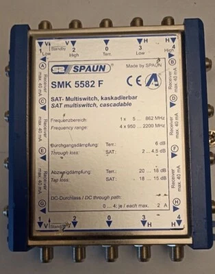SPAUN SMK 5582 F für 4 SAT- ZF  Kaskadierbarer Multischalter  mit 8 Teilausgäng - Bild 1 von 4
