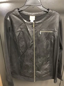 Vintage Ruby Rd. Black Zipper Top Jacket Size 20W - Picture 1 of 12