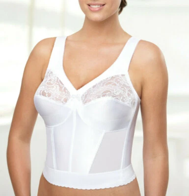 Going Fast! GLAMORISE Magic-Lift White LONG-LINE Bra Wide-Straps LAST ONES EVER! - Image 1 of 4