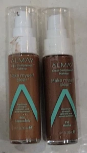 2 Almay Make Myself Clear Makeup Mocha 910/ CAPPUCCINO 900 Foundation . - Picture 1 of 2
