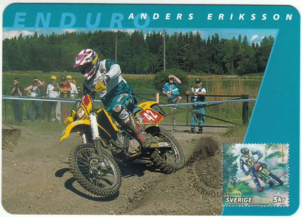 Anders Eriksson Enduro Motorcycles Motorbike Race Sweden Mint Maxi FDC 2002 - Image 1 of 1