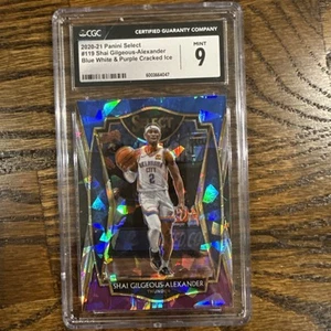 2020-21 Shai Gilgeous-Alexander Select Blue White & Purple Cracked Ice CGC 9 - Picture 1 of 6