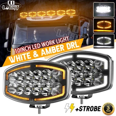 12v-24v 9" Jumbo Oval LED Spot Lamp Dual Function DRL Driving Light with E-Mark - Image 1 of 4