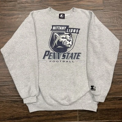 Moletom vintage anos 90 Penn State Nittany Lions Starter gola redonda feito nos EUA grande - Imagem 1 de 4