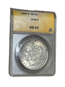 1889 Morgan Silver Dollar ANACS MS62 - Picture 1 of 2