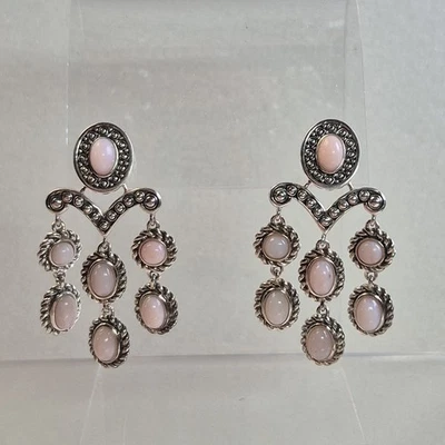 Moderno Jai John Hardy Plata de Ley 925 Ópalo Rosa? Pendientes araña Foto 1 de 4