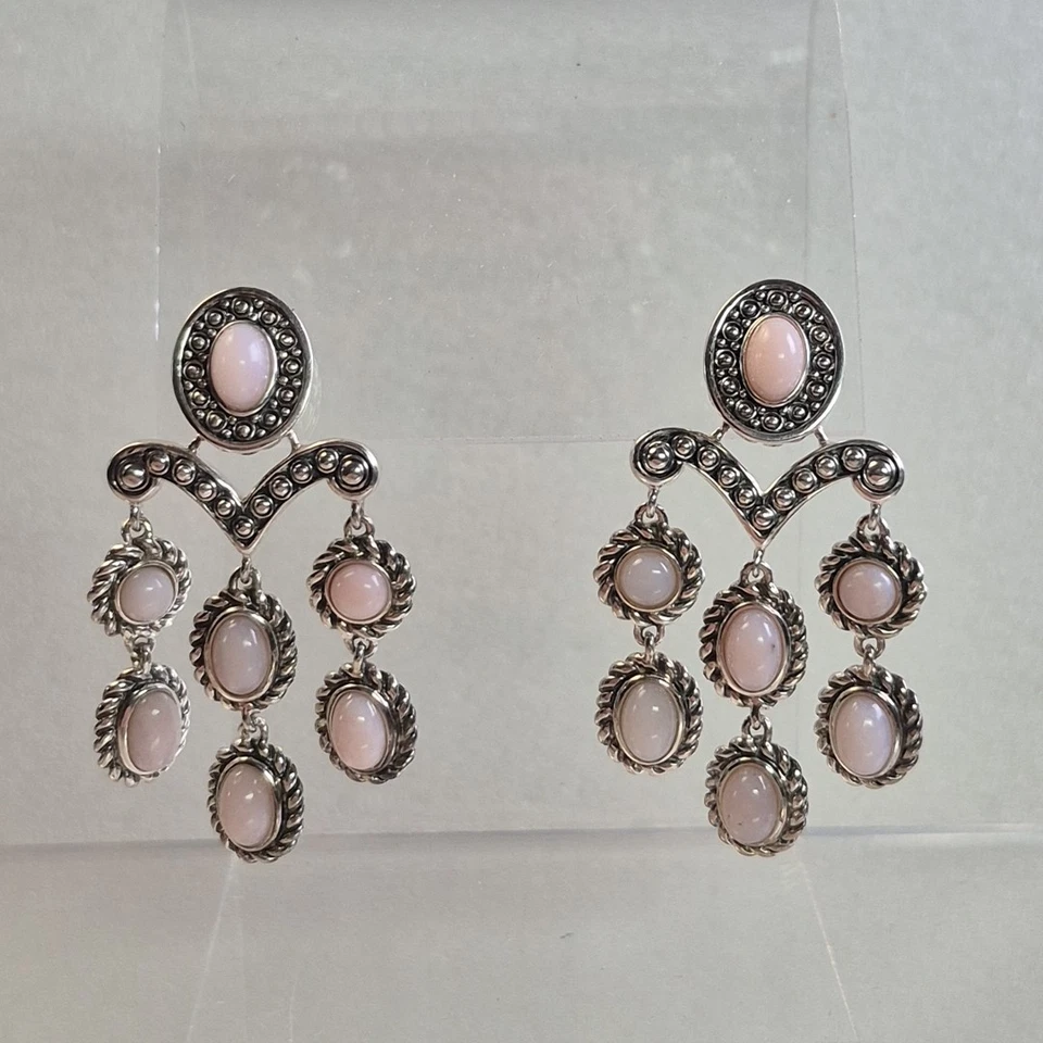 Moderno Jai John Hardy Plata de Ley 925 Ópalo Rosa? Pendientes araña Foto 1 de 1