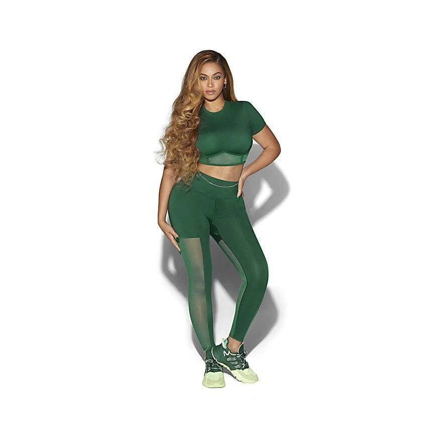 Legging Ivy Park x Adidas Verde 3 Rayas Malla Tiro Alto Beyoncé Talla Grande Foto 1 de 4