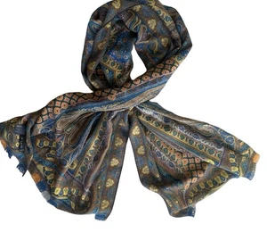 ETRO Scarf Wool & Silk Paisley Unisex NEW WITHOUT TAGS - Picture 1 of 10