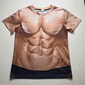 3D T-Shirt Funny Mens Bare Chest Muscle All Over Print Short Sleeve Tee S - Picture 1 of 5