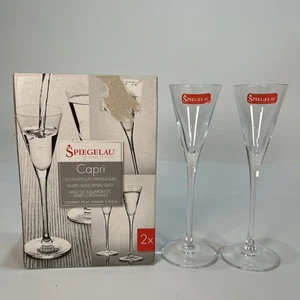 Spiegelau Capri Snaps Glasses X2 Shot With Box 19cm Tall Crystal Glass 70ml - Picture 1 of 9