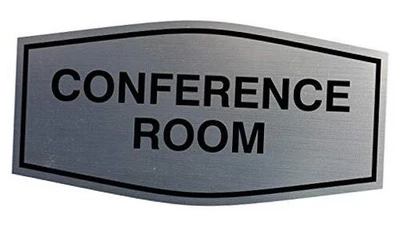 Letrero de lujo para sala de conferencias () - mediano 7" x 3,5" - plateado cepillado mediano Foto 1 de 2