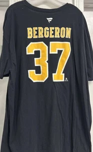 Patrice Bergeron Captain Boston Bruins NHL Hockey Maglietta Nera Uomo 2XL-3XL - Foto 1 di 6