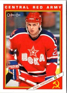 1991 O-Pee-Chee Sharks & Russians Inserts Pavel Kostichkin #17R CSKA Moscow