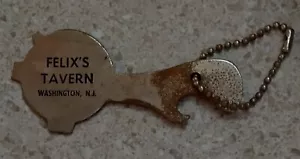 Vintage FELIX'S TAVERN Flaschenöffner/Schraubendreher Schlüsselanhänger Washington NJ GESCHLOSSEN - Bild 1 von 3