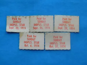 Mini voucher vintage Indianapolis Star giornale 1974 lotto di 5 - Foto 1 di 1