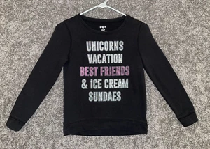 SO Girls Sz 12 Soft Cozy Crewneck Lightweight Sweatshirt Black Long Sleeve Shirt - Picture 1 of 9