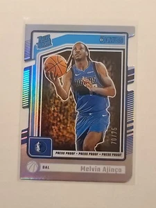 2024-25 Donruss Rated Rookie Melvin Ajinco RC 238 Silver Press Proof Die-Cut /75 - Picture 1 of 2