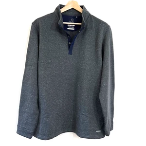 Swannies Sweater Mens 2XL Gray-Blue Wolff Fleece Pullover Long Sleeve 1/4 Snap - Picture 1 of 7