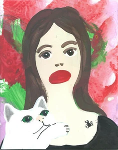 Ophelia with Hamlet by  William Mayer new york artist surreal  impressionist - Picture 1 of 3