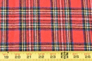 33" Long x 58" Wide, Red Blue Green Tartan/Plaid Light-to-Mid-Weight Wool, P9014 - Picture 1 of 4