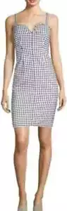 SPRING Likely Keeley Gingham Black white check Plaid sleeveless Dress womens 8 - Picture 1 of 6