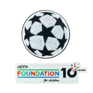 OFFICIAL 2025-26 UEFA UCL Starball + Foundation 10 Years Anniversary Patches - Picture 1 of 6