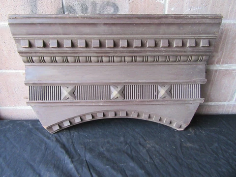 ~ ORNATE ANTIQUE WALNUT PEDIMENT ~ 30 INCHES WIDE ~ ARCHITECTURAL SALVAGE ~ Cover