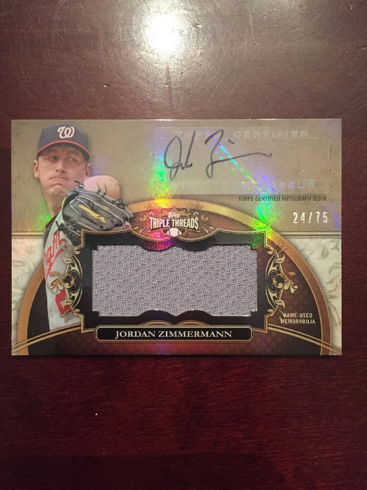 Jordan Zimmerman 2013 Topps Triple Threads juego automático usado/75 Foto 1 de 1