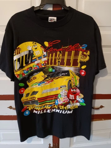Vintage 1998 Tultex Nascar M&M's Ernie Irvan Double Sided Graphic Shirt L Cover