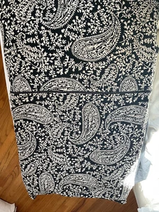 Michael Kors Black & Cream Paisley Heavy Cotton Double/Queen Duvet Cover Set - Picture 1 of 12