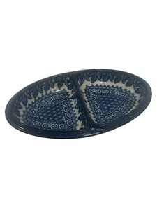 Plato dividido de cerámica polaca UNIKAT Irena Maczka #277 hecho a mano en Polonia - Imagen 1 de 6