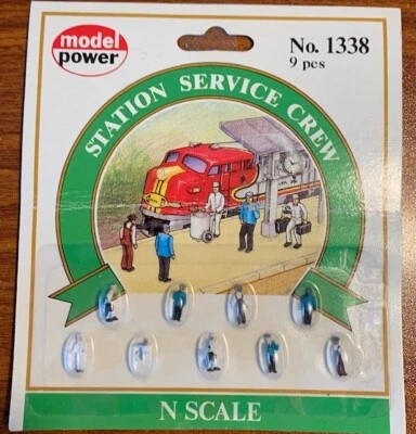 Vintage Model Power N Scale #1338 Station Service Crew  9 Pieces NIP - Image 1 of 2