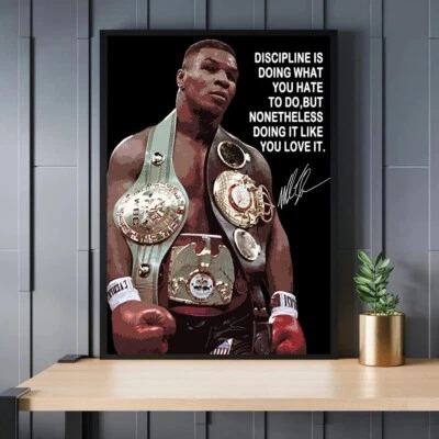 Mike Tyson Motivational Boxing Poster, Sports Quote Wall Art, Gym Decor - Image 1 of 4