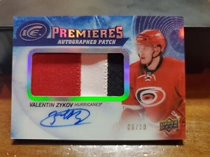 2017-18 UD Ice Valentin Zykov Premieres Autographed Patch #/10 - Picture 1 of 2