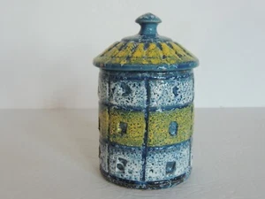 MCM Italy Carved Bitossi Londi Pottery Turned Jar 2pc Canister w/lid Eames Era - Picture 1 of 11