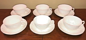 WEDGWOOD Countryware White Bone China Flat Cup and Saucer 6 Sets NEW - Picture 1 of 2