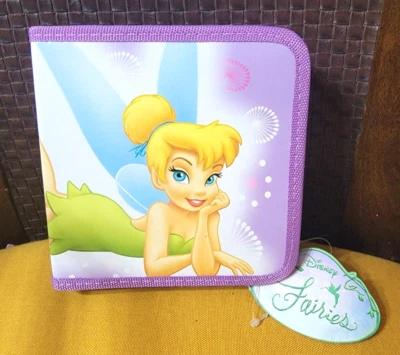 NEW WITH TAG DISNEY FAIRIES TINKERBELL HOLDS 24 CD OR DVD PURPLE CASE