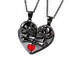 2Pcs/set Magnet Attract Couples Necklace Simple for Creative Skull Heart Necklac