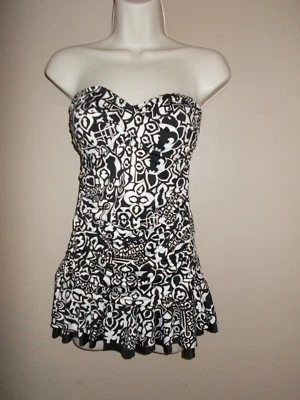 Traje de baño de una pieza floral sin tirantes talla S Apt 9 para mujer Foto 1 de 4