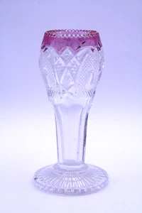 EAPG "New Hampshire" Ruby Flash Vase 6.5" US Glass #15084 AKA Bent Buckle AS IS - Picture 1 of 19